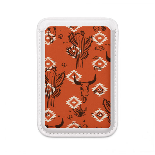Western Cactus & Longhorn Vegan MagSafe Wallet