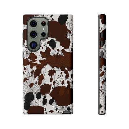 Cow Print Floral Phone Case