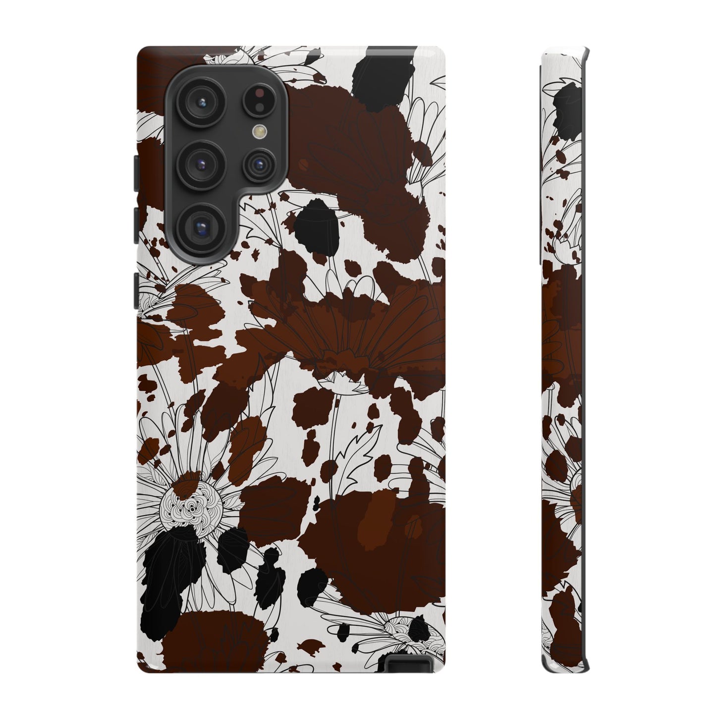 Cow Print Floral Phone Case