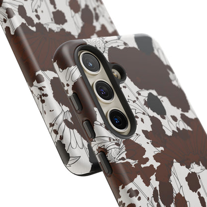 Cow Print Floral Phone Case