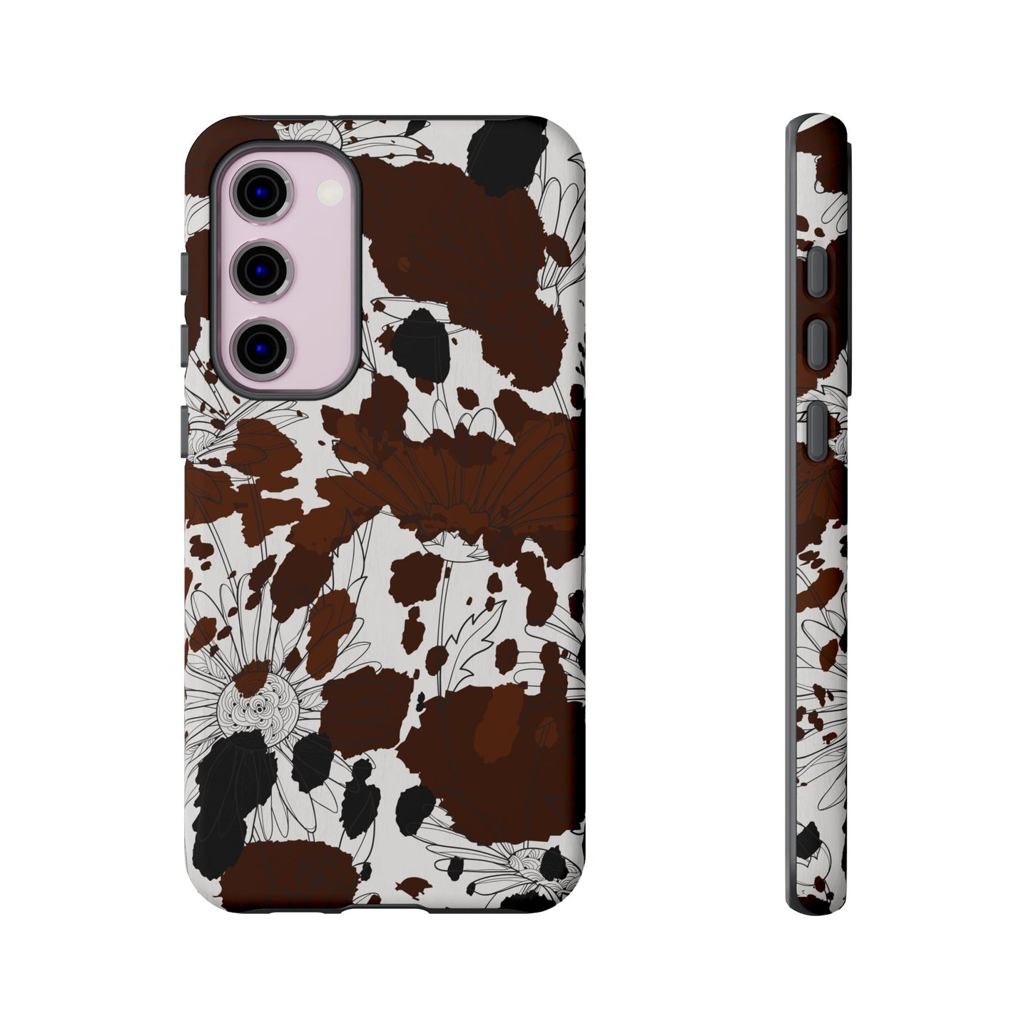 Cow Print Floral Phone Case