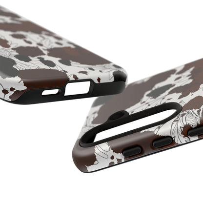 Cow Print Floral Phone Case