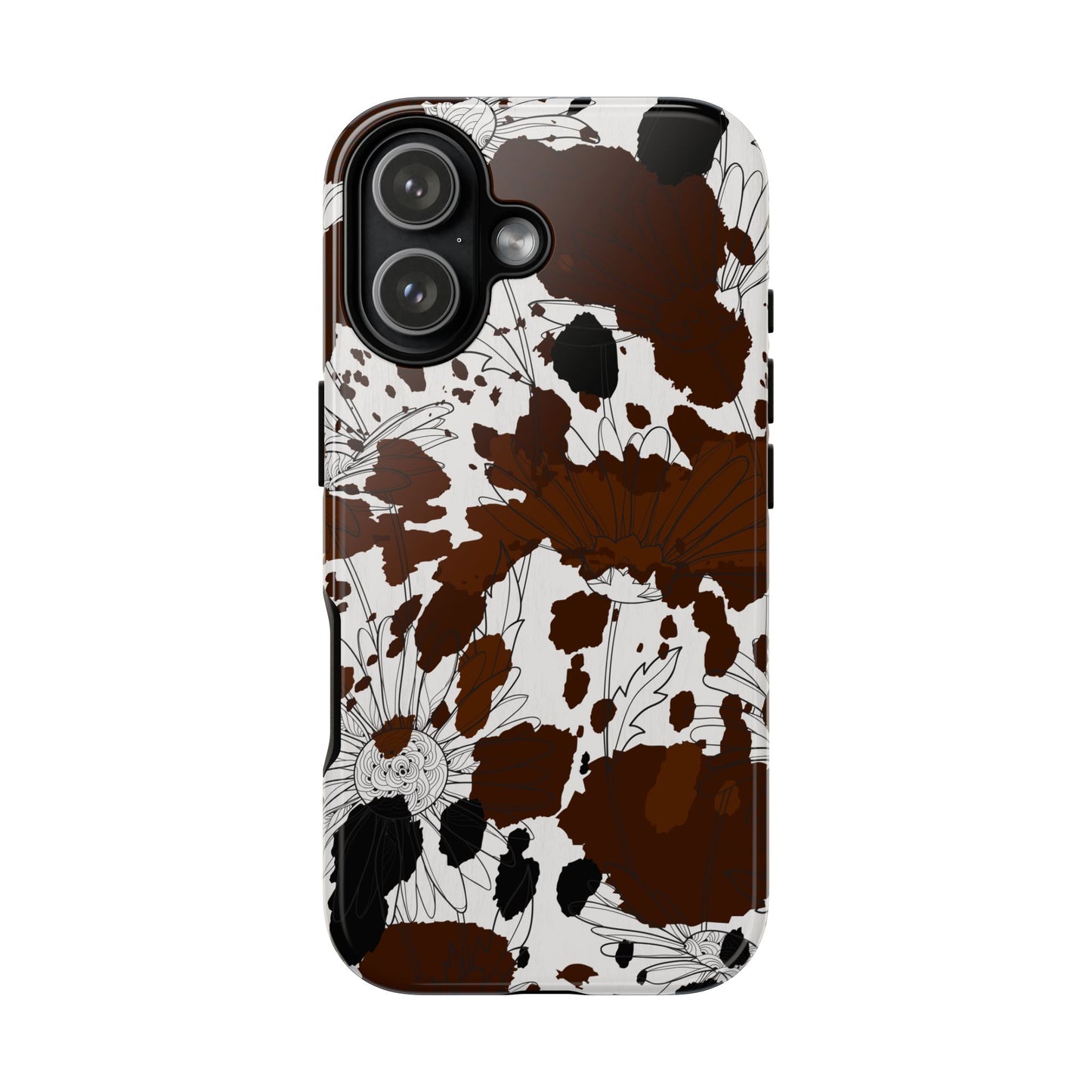 Cow Print Floral Phone Case