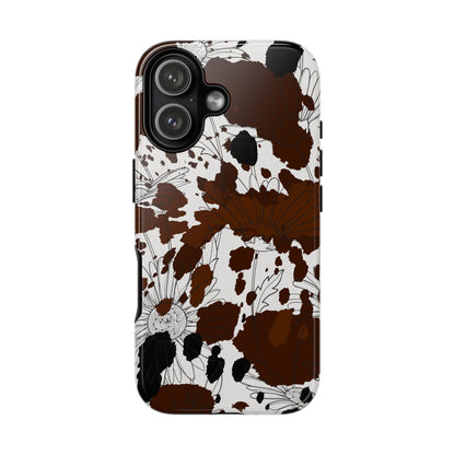 Cow Print Floral Phone Case