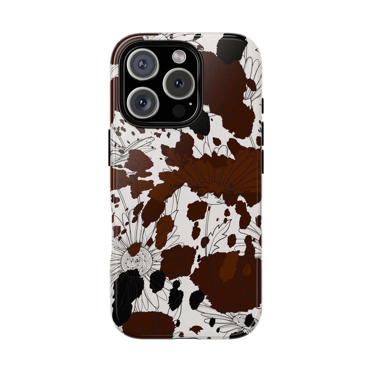 Cow Print Floral Phone Case