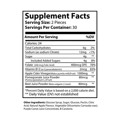 Nature's Bitch Supplements- Apple Cider Vinegar Gummies (60 Gummies)