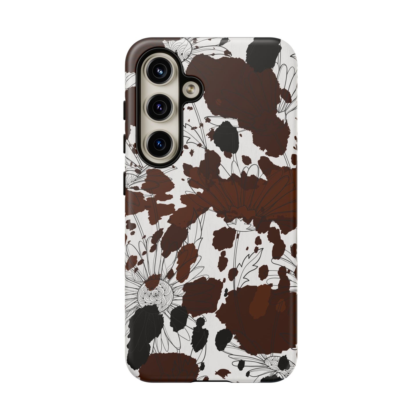 Cow Print Floral Phone Case