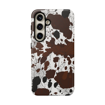 Cow Print Floral Phone Case
