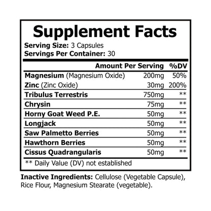 Nature's Bitch Supplements- Magnesium Zinc Supplement (90 Capsules)