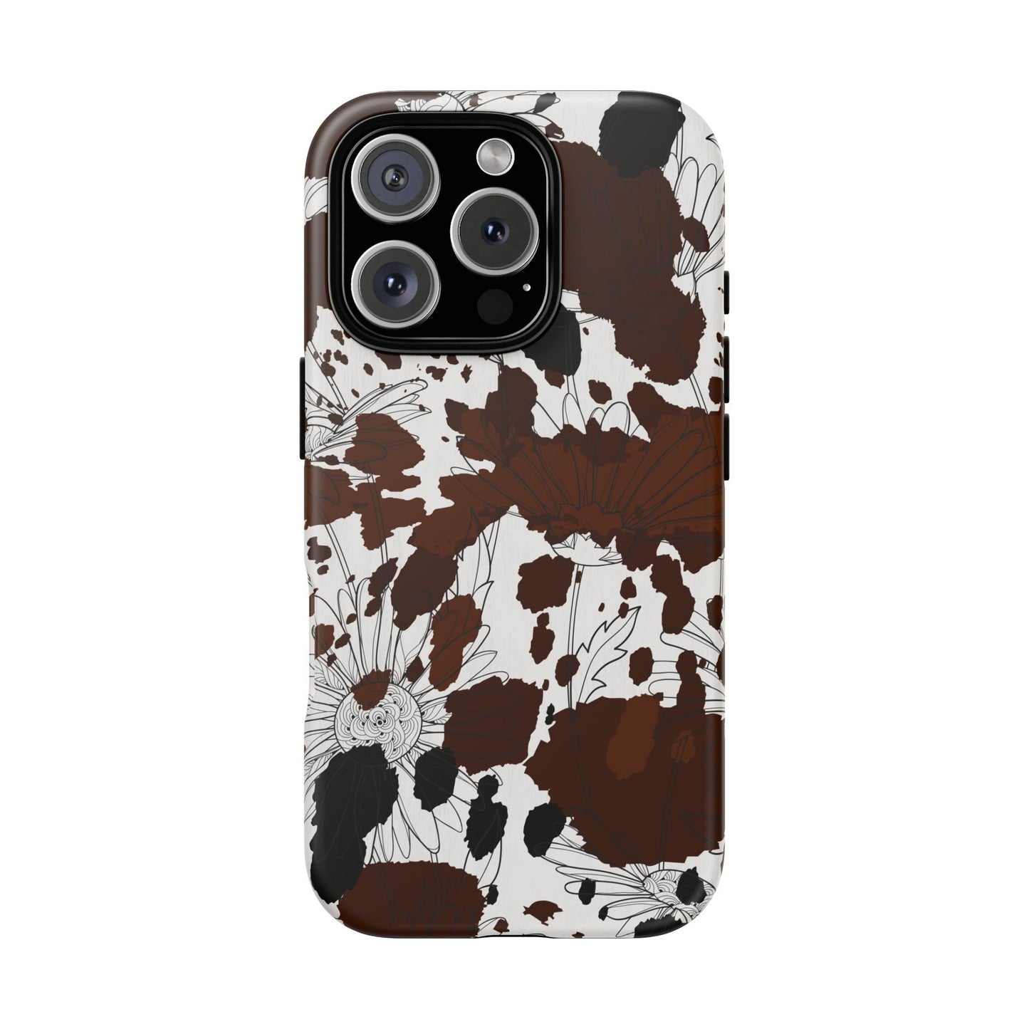 Cow Print Floral Phone Case