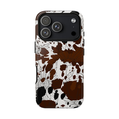 Cow Print Floral Phone Case