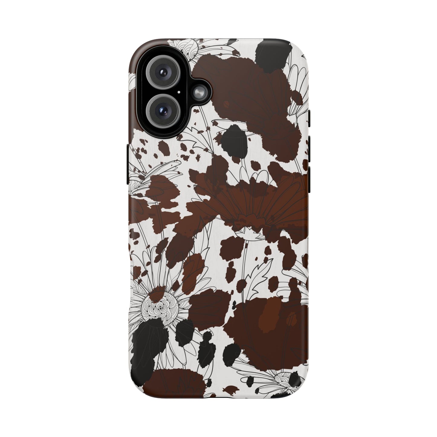 Cow Print Floral Phone Case
