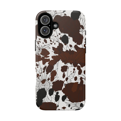Cow Print Floral Phone Case
