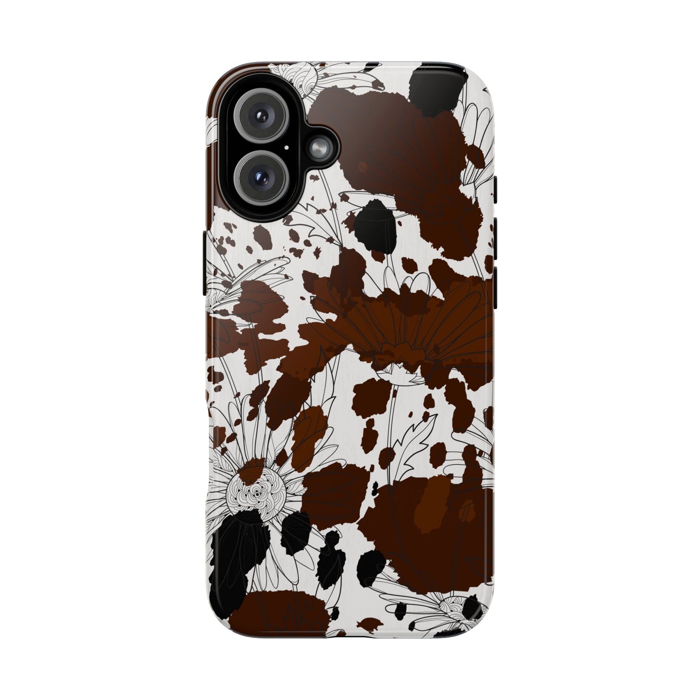 Cow Print Floral Phone Case