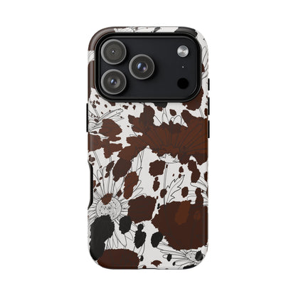 Cow Print Floral Phone Case