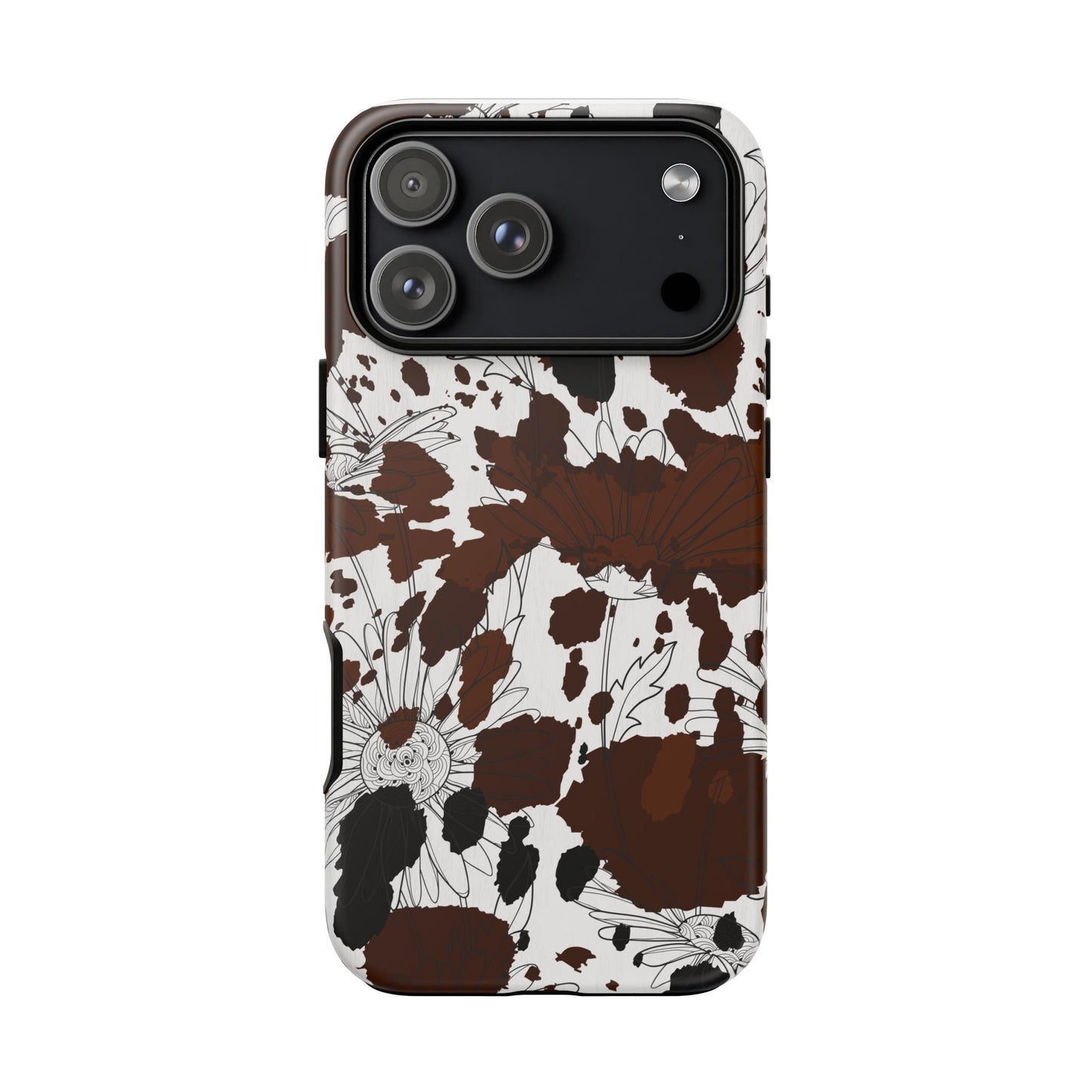 Cow Print Floral Phone Case