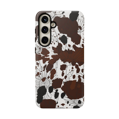 Cow Print Floral Phone Case