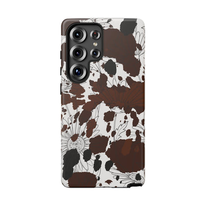 Cow Print Floral Phone Case