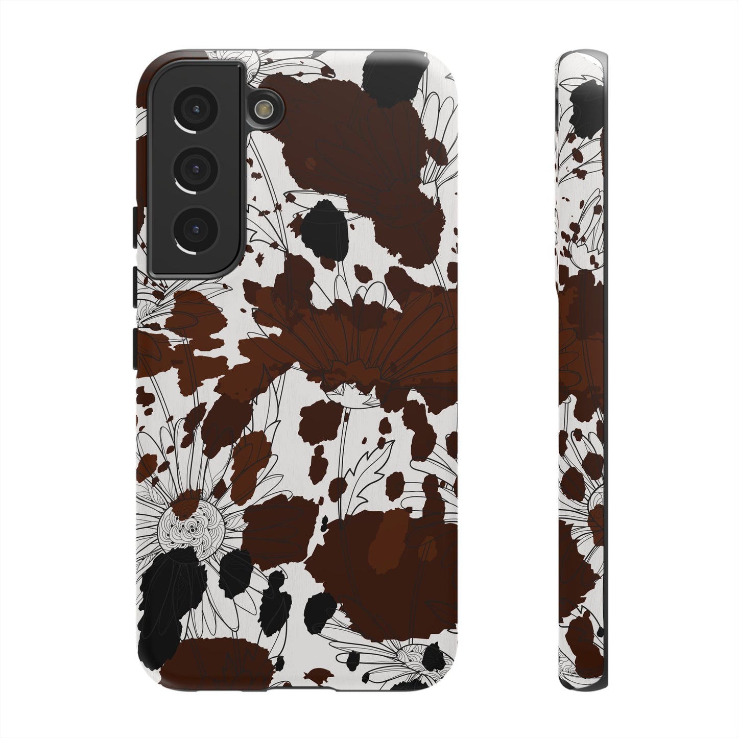Cow Print Floral Phone Case