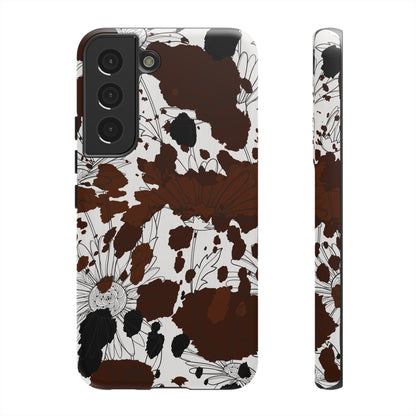Cow Print Floral Phone Case