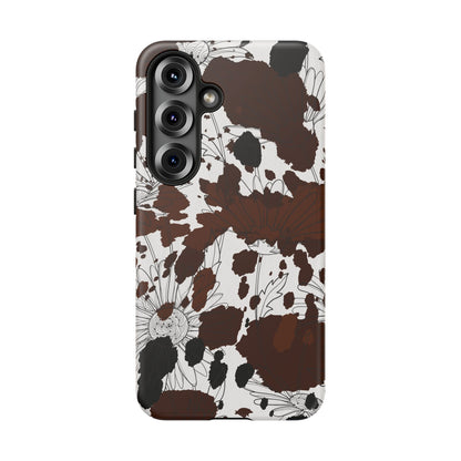Cow Print Floral Phone Case