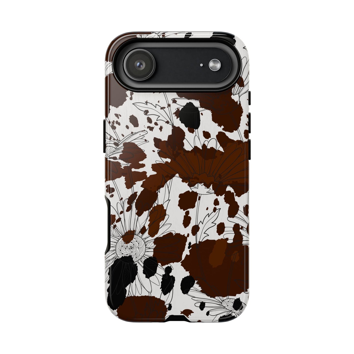 Cow Print Floral Phone Case