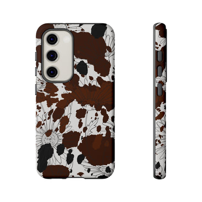 Cow Print Floral Phone Case