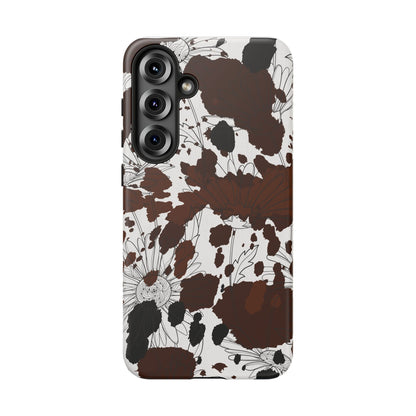 Cow Print Floral Phone Case