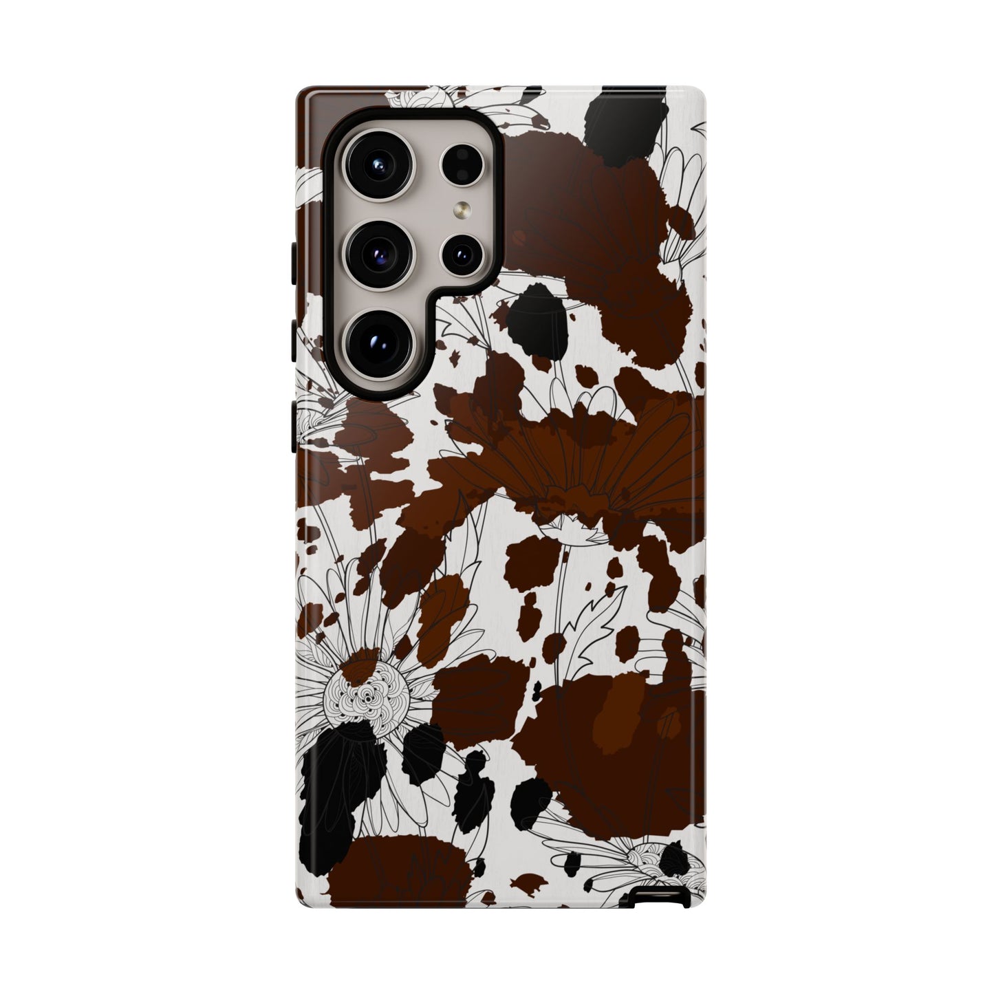 Cow Print Floral Phone Case