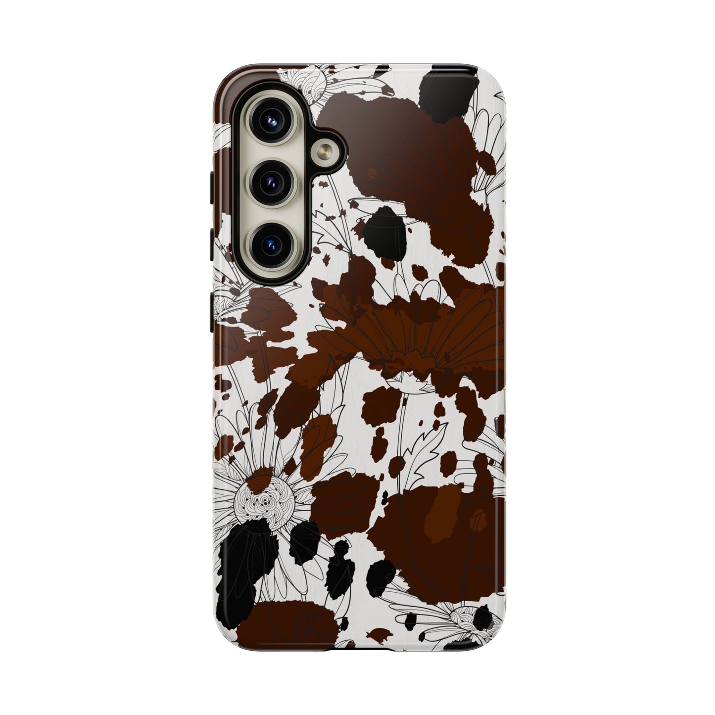 Cow Print Floral Phone Case