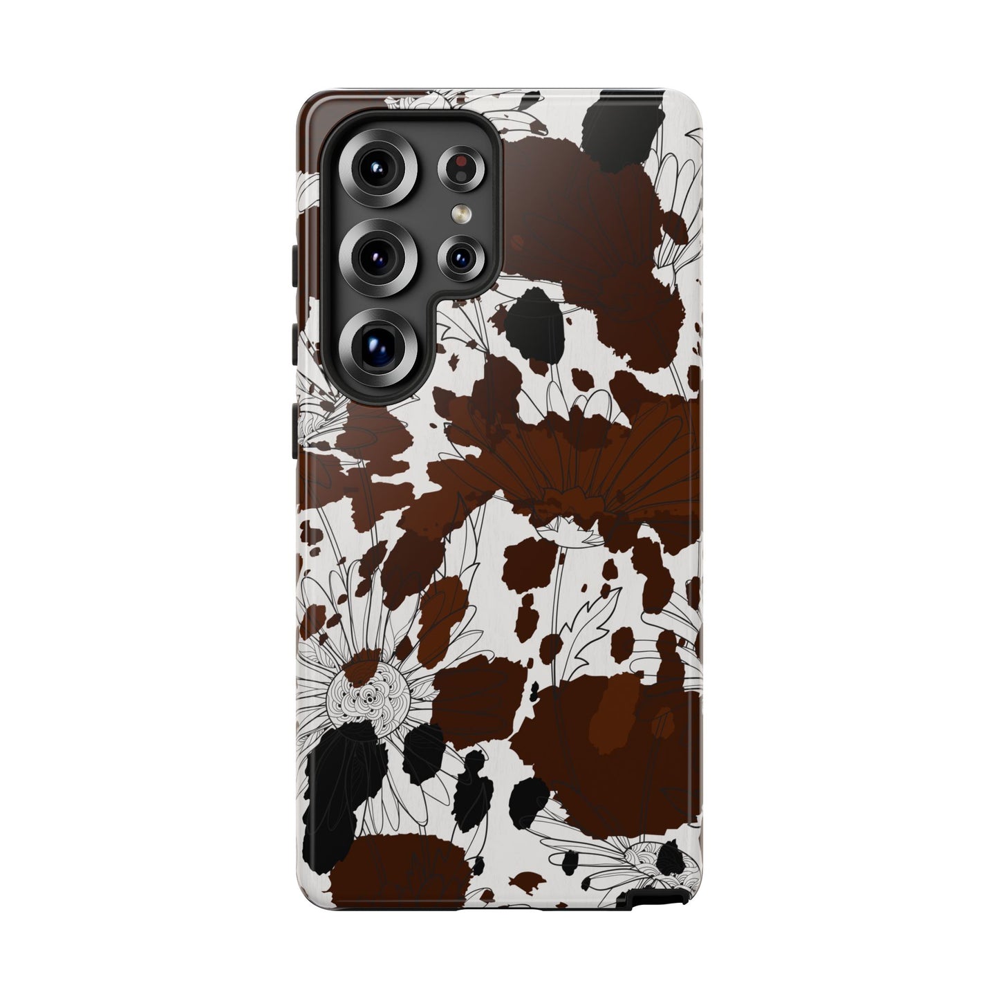 Cow Print Floral Phone Case