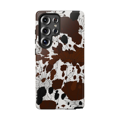 Cow Print Floral Phone Case