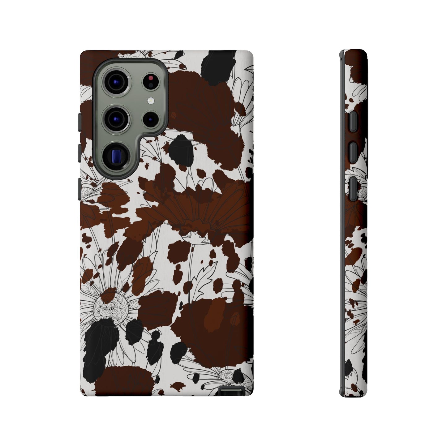 Cow Print Floral Phone Case