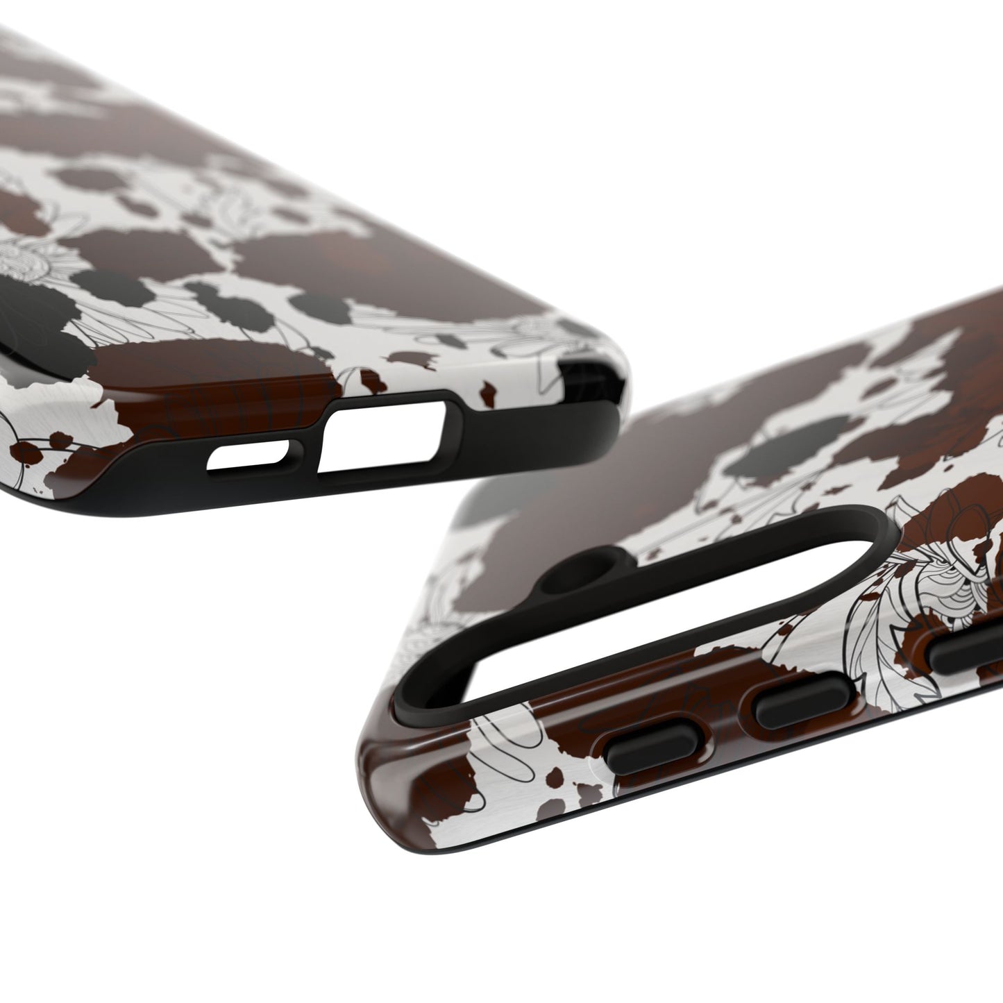 Cow Print Floral Phone Case