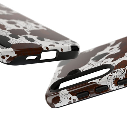 Cow Print Floral Phone Case