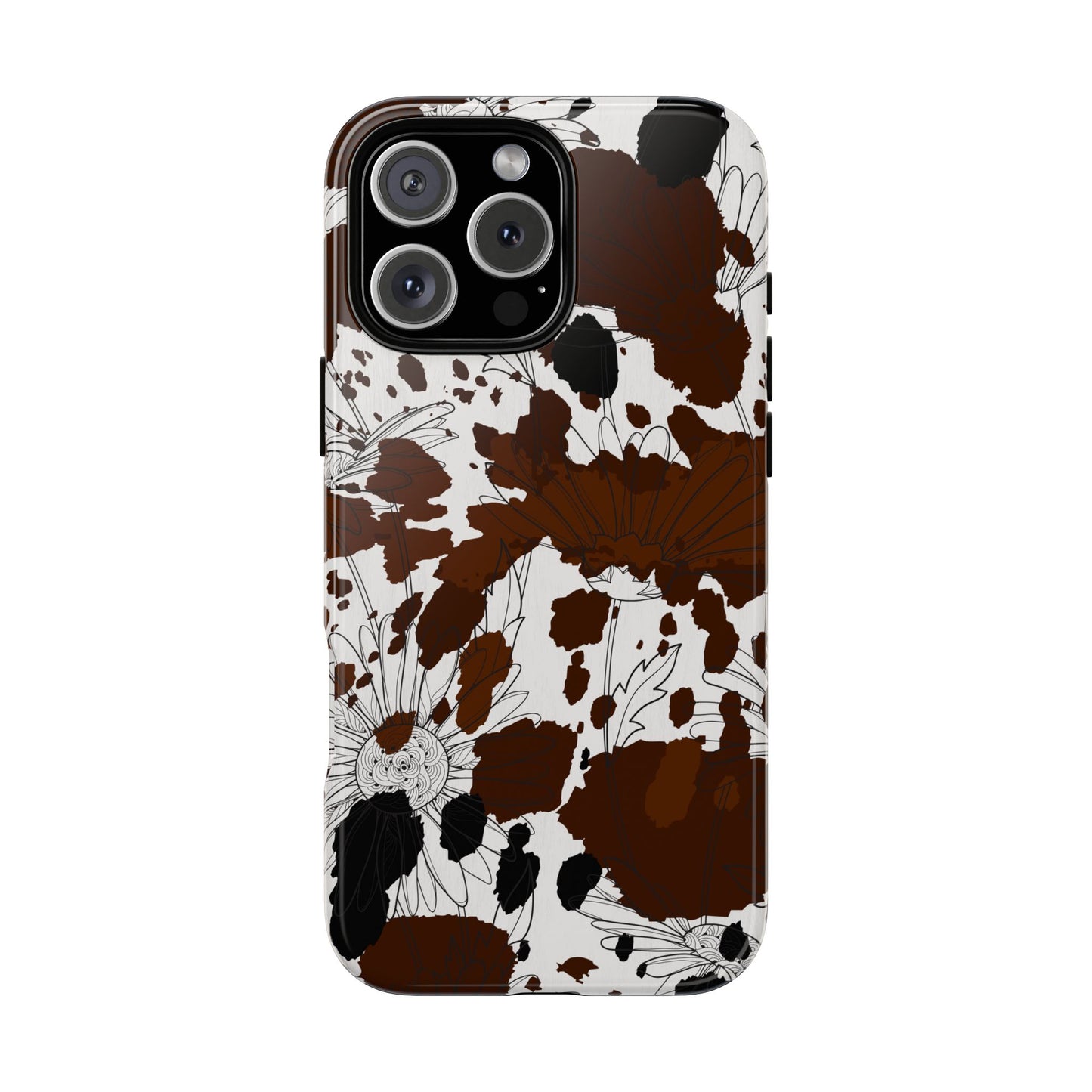 Cow Print Floral Phone Case