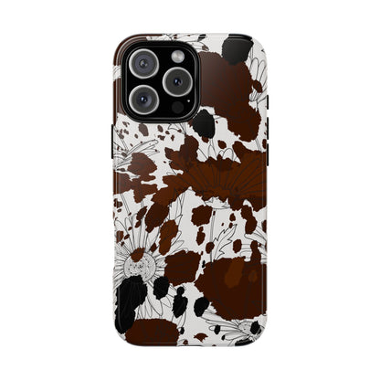 Cow Print Floral Phone Case