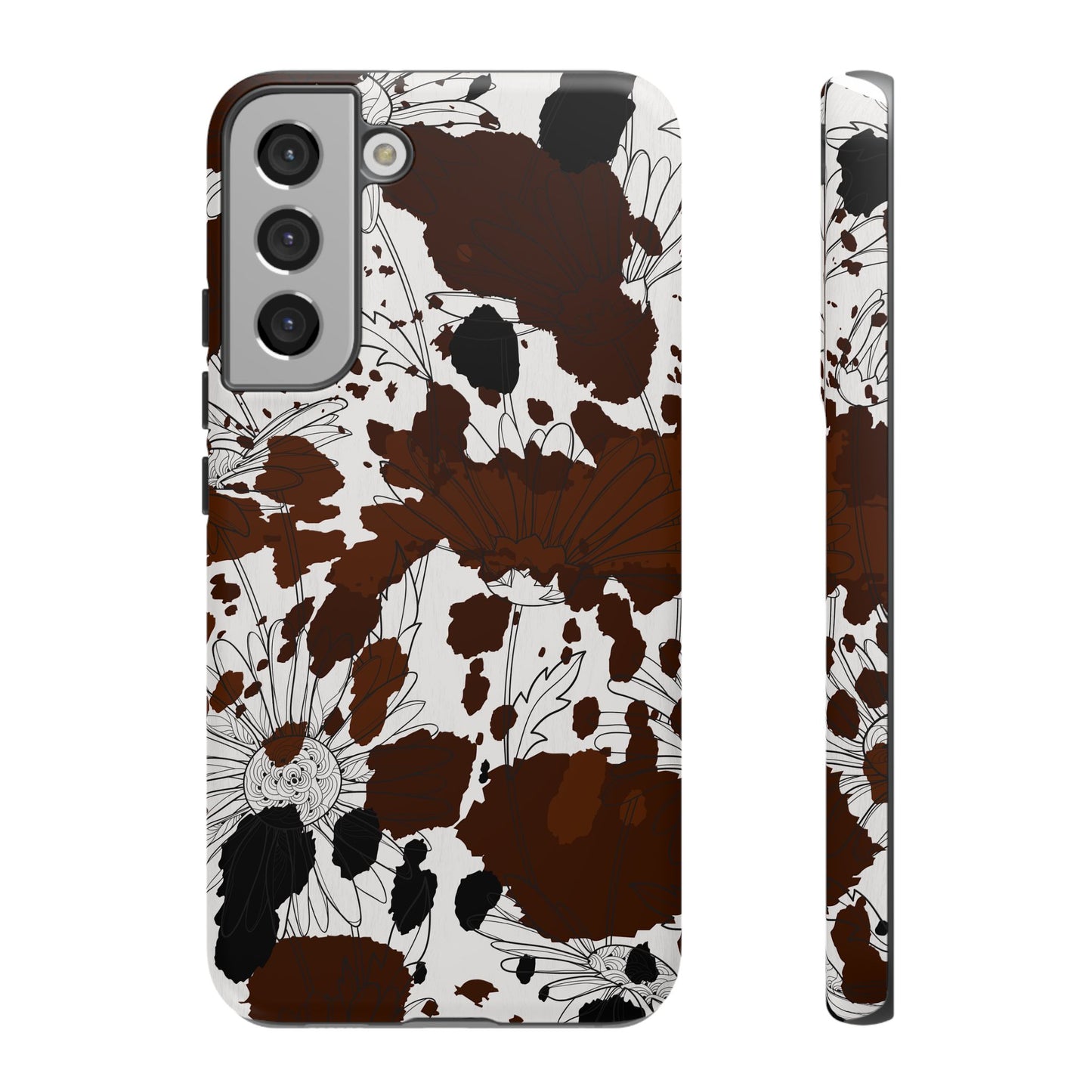 Cow Print Floral Phone Case