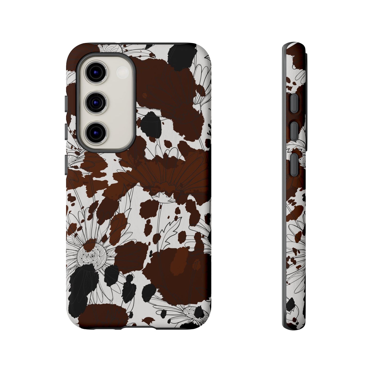 Cow Print Floral Phone Case
