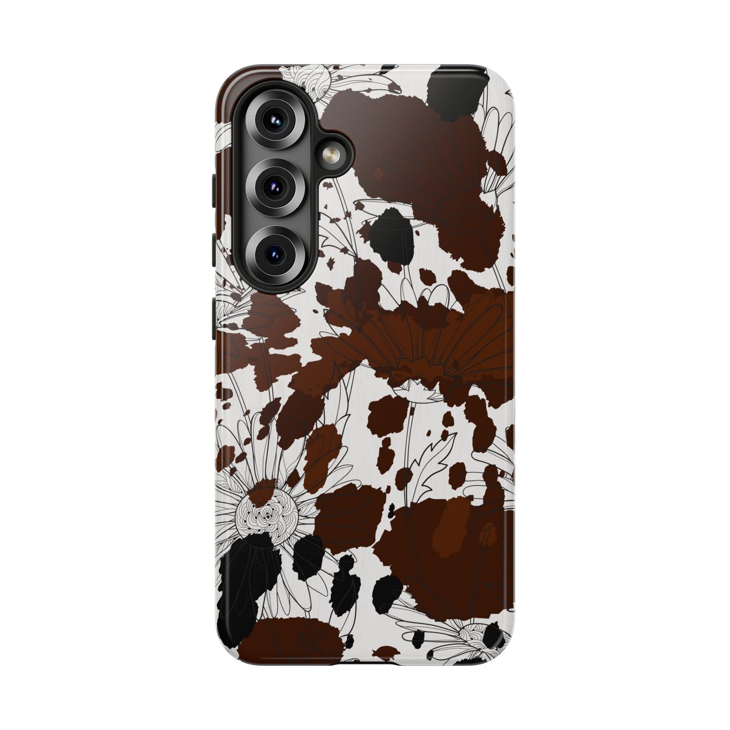 Cow Print Floral Phone Case