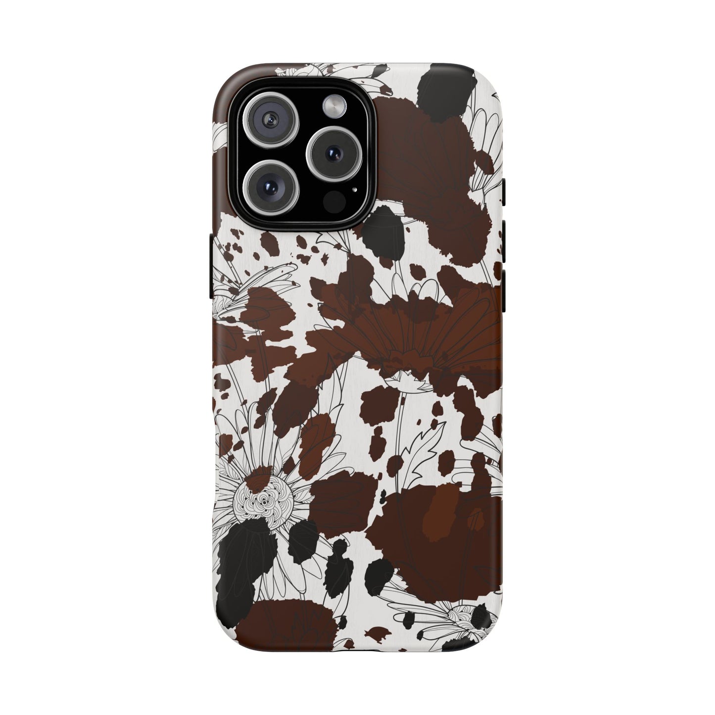 Cow Print Floral Phone Case