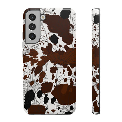 Cow Print Floral Phone Case