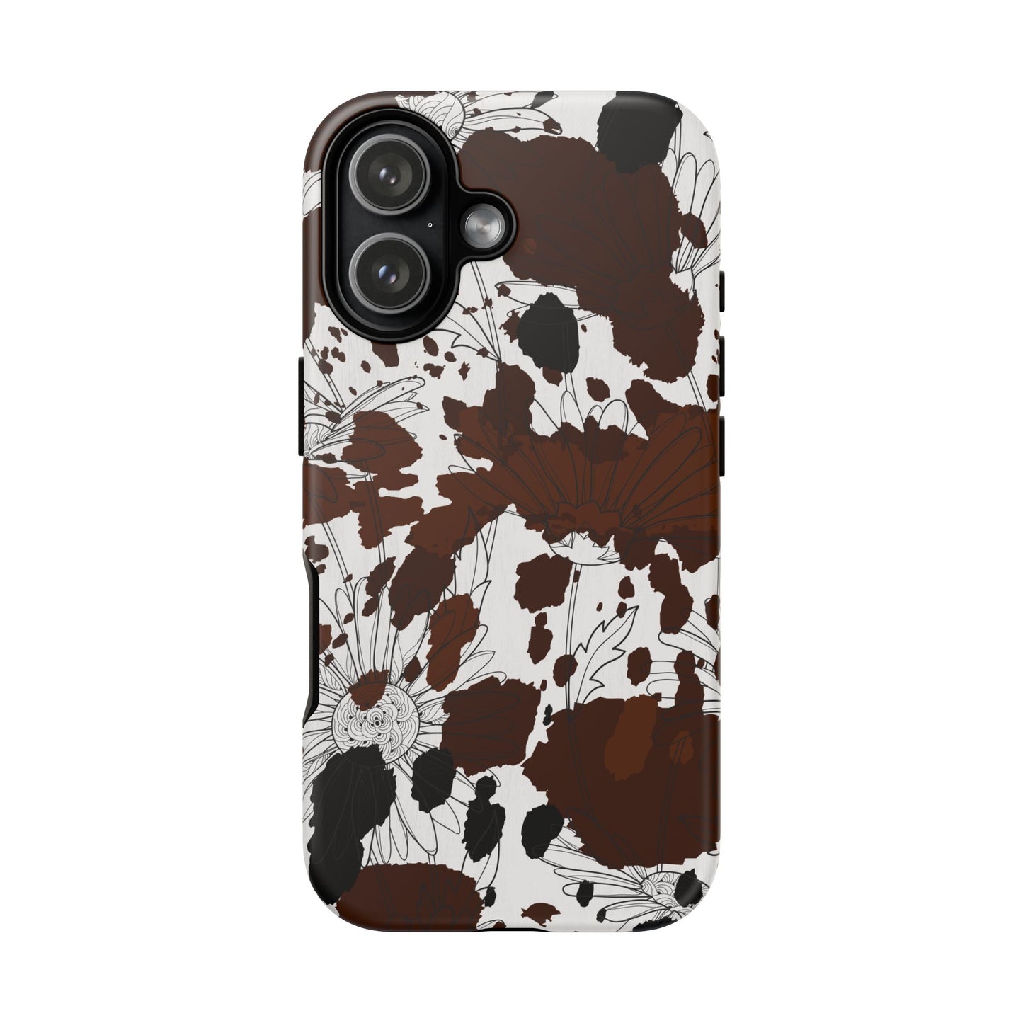 Cow Print Floral Phone Case