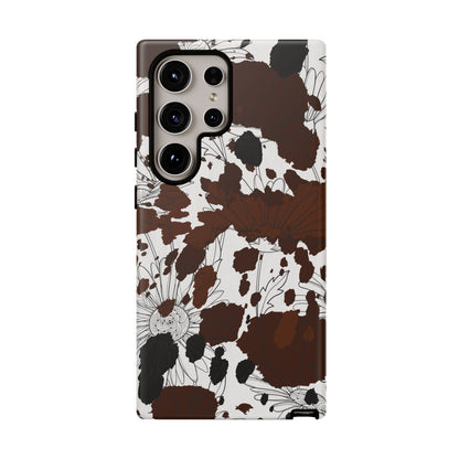 Cow Print Floral Phone Case