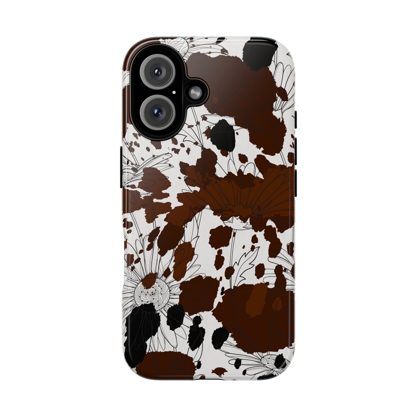 Cow Print Floral Phone Case
