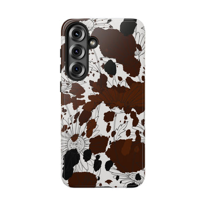 Cow Print Floral Phone Case
