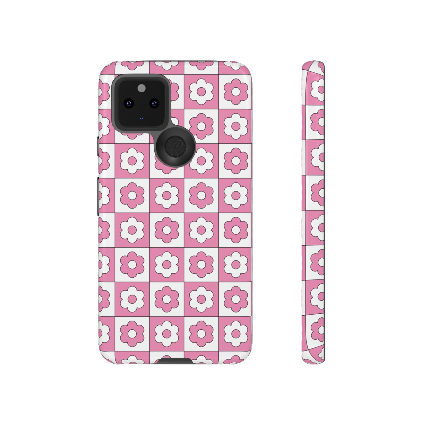 Checker Flower Tough Phone Cases