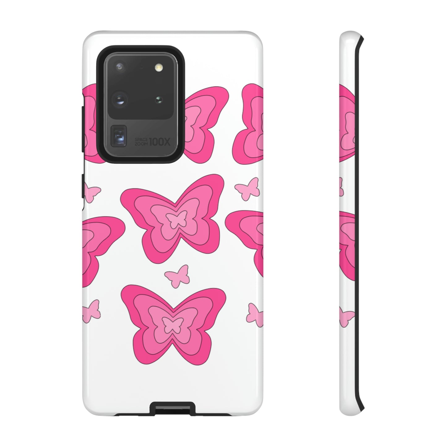 Pink Butterfly Tough Phone Cases