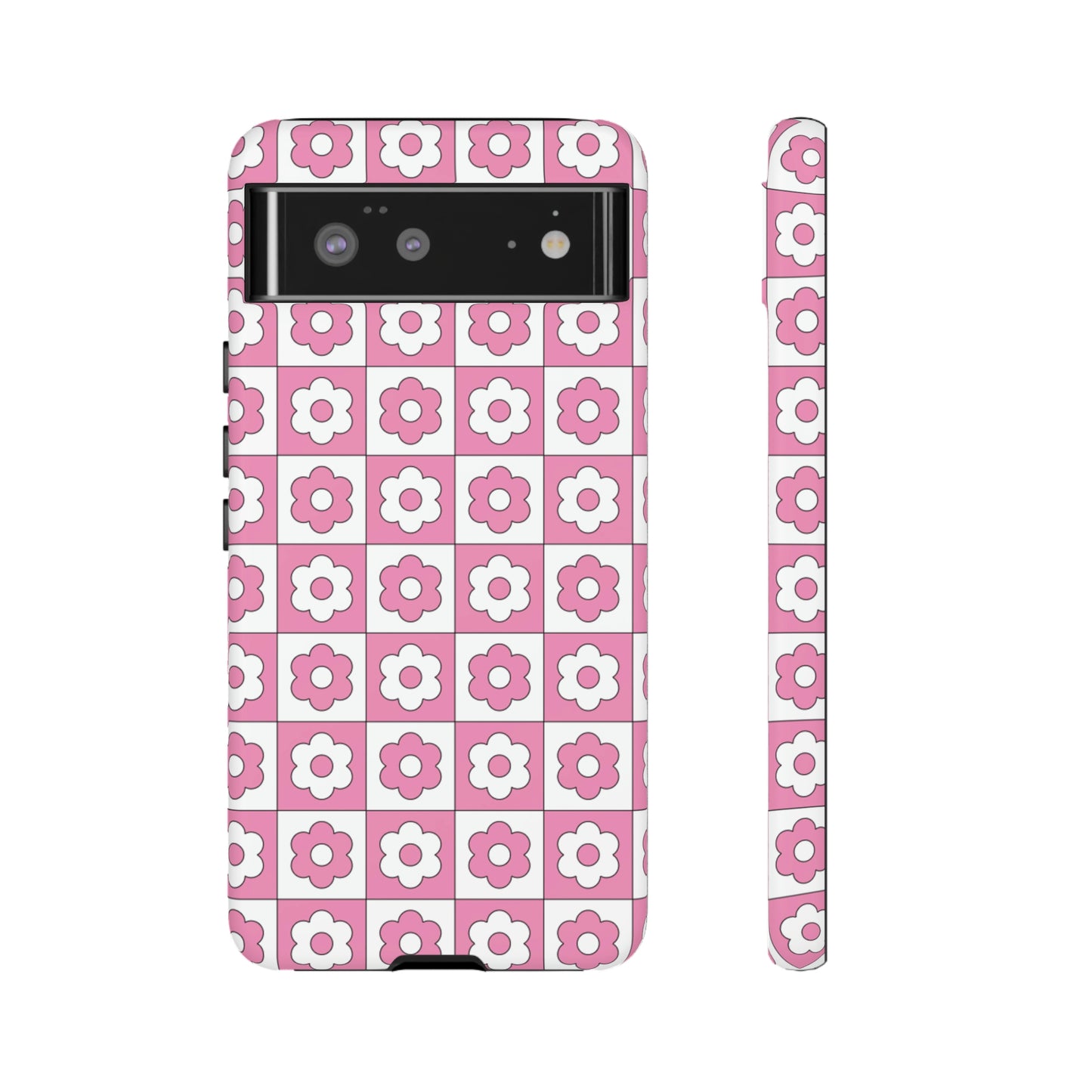 Checker Flower Tough Phone Cases