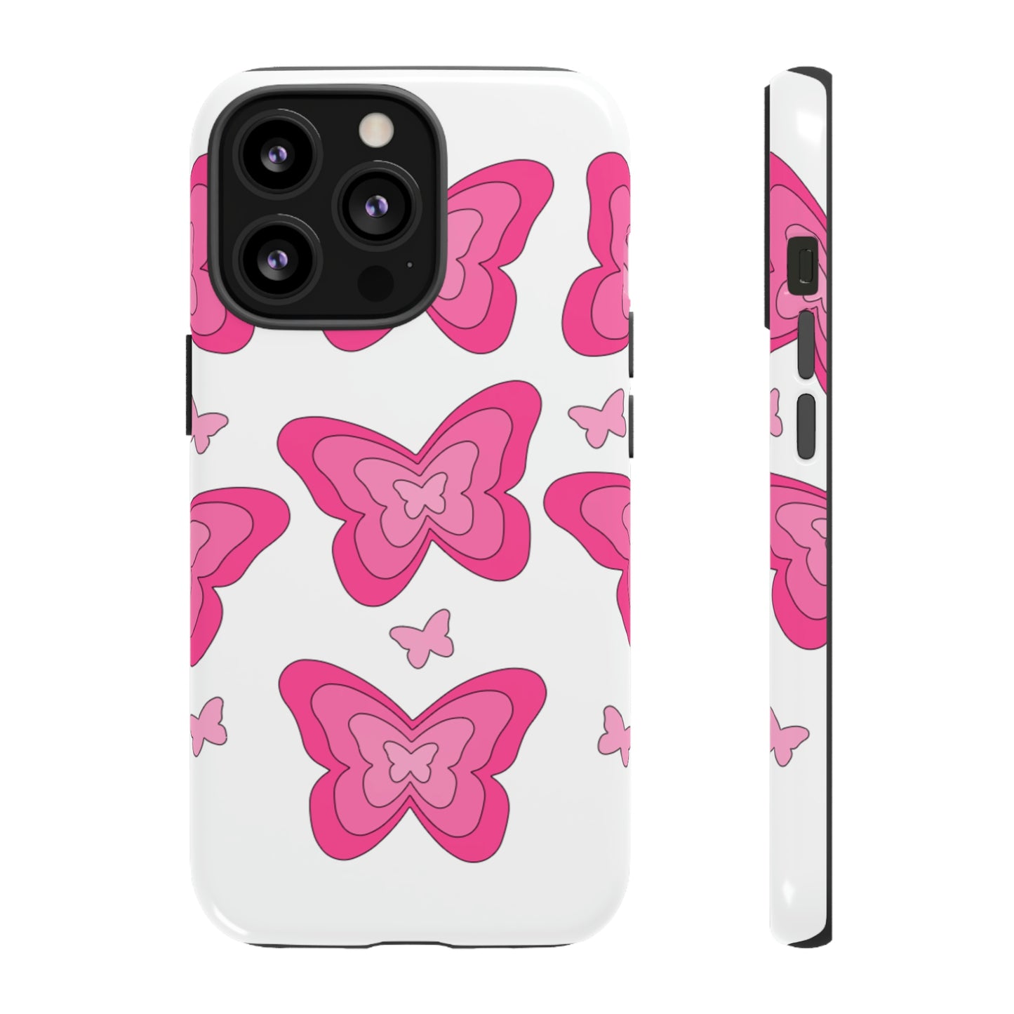 Pink Butterfly Tough Phone Cases